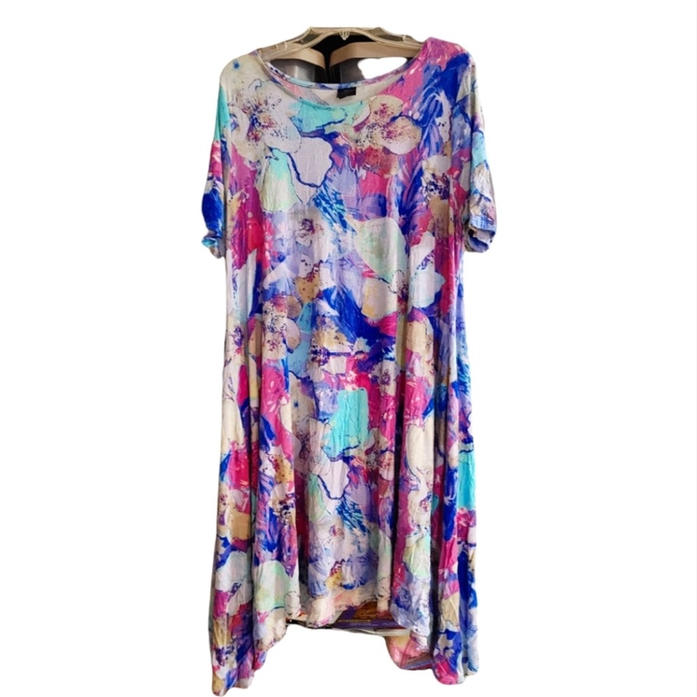 AGNES AND DORA FLORAL WATERCOLOR DRESS
